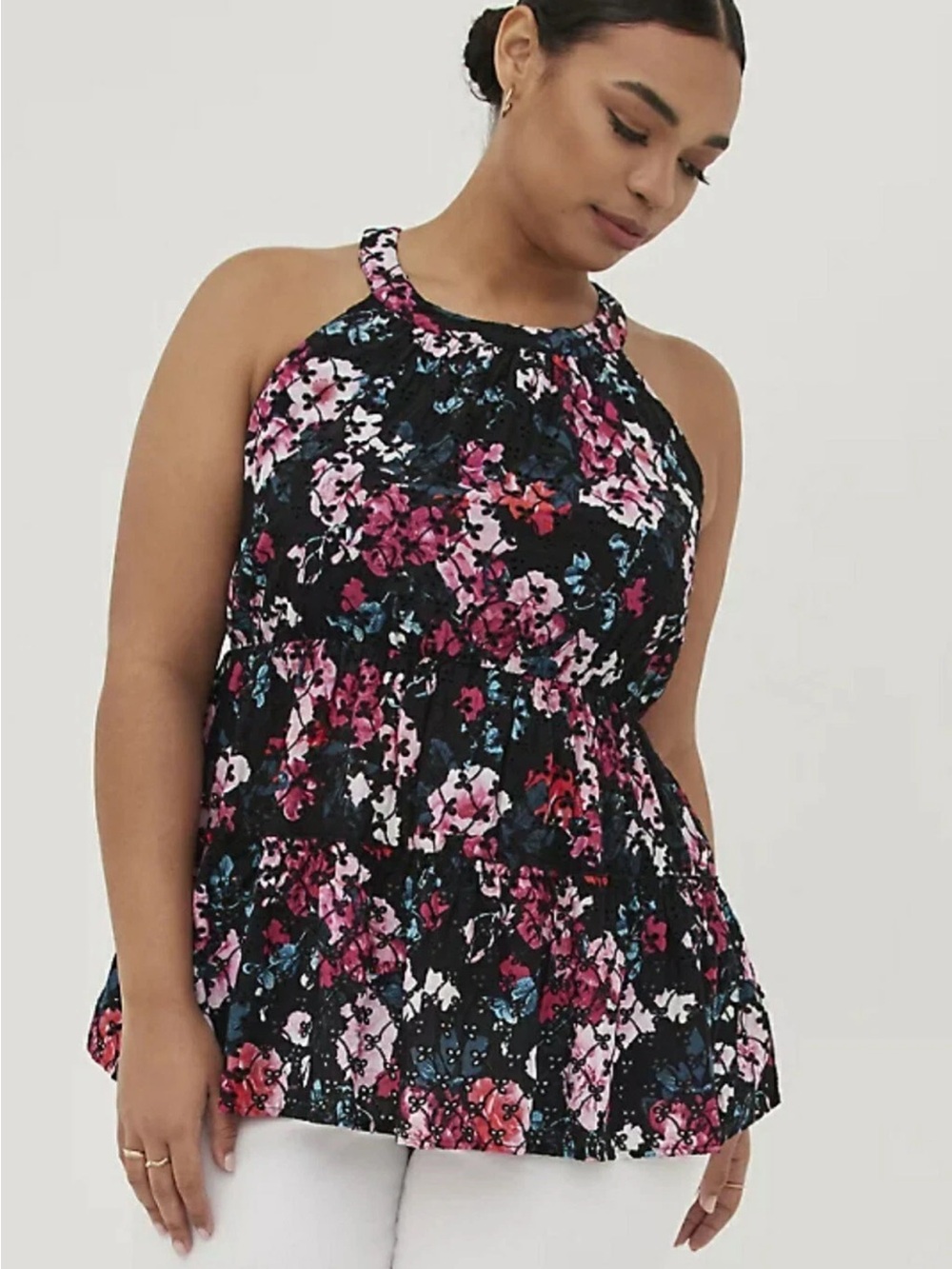 Torrid Babydoll Tiered Halter Top size 1 (14/16)